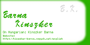 barna kinszker business card